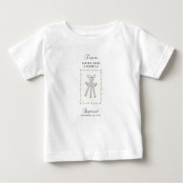 Camiseta Para Bebê Batismo triplicado em 3 cruzamentos amarelas perso
