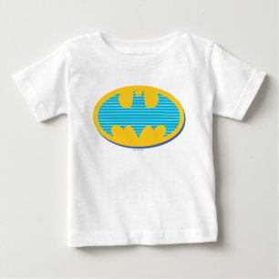 Camiseta Para Bebê Batman   Símbolo de faixas cianas