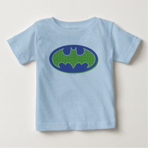 Camiseta Para Bebê Batman   Símbolo roxo e verde