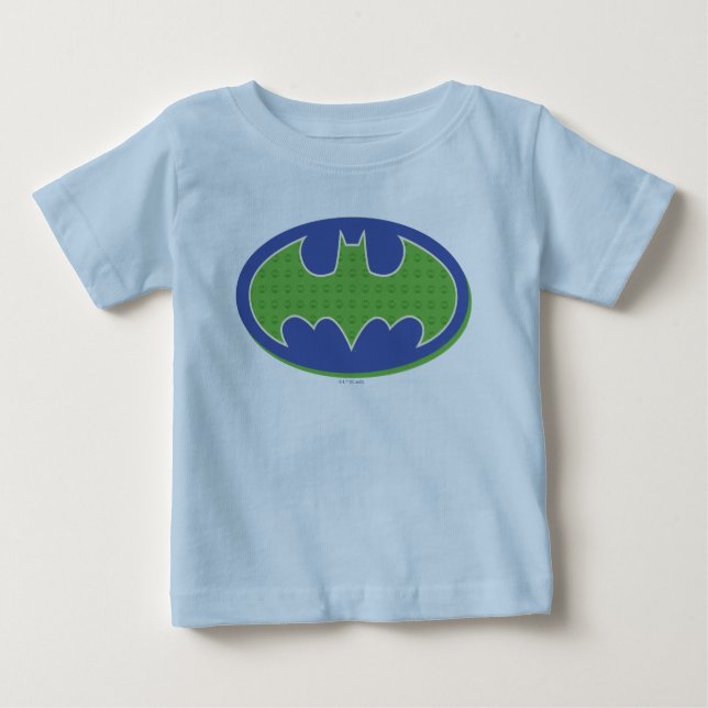 Camiseta Para Bebê Batman | Símbolo roxo e verde (Frente)