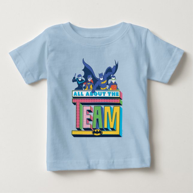 Camiseta Para Bebê Batman | Toda A Equipe (Frente)