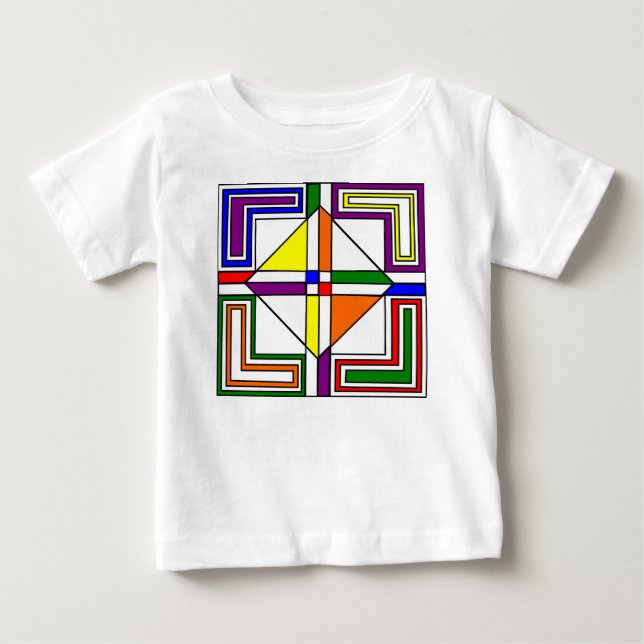 Camiseta Para Bebê Bauhaus StainGlass (Frente)