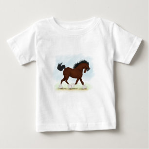 Camiseta Para Bebê Bay Clydesdale Horse