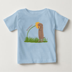 Camiseta Para Bebê BD de cãozinho da pradaria