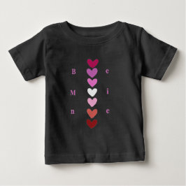 Camiseta Para Bebê Be Mine Minimal Heart Stack Valentine T-Shirt
