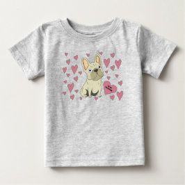 Camiseta Para Bebê Be my Valentine, French Bulldog