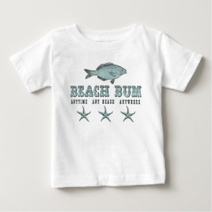 Camiseta Para Bebê Beach Bum ~ A Qualquer Hora Qualquer Praia Em Qual