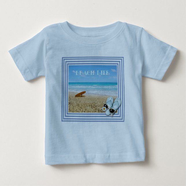 Camiseta Para Bebê Beach Life (Frente)