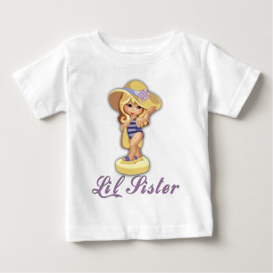 Camiseta Para Bebê Beach Little Sister