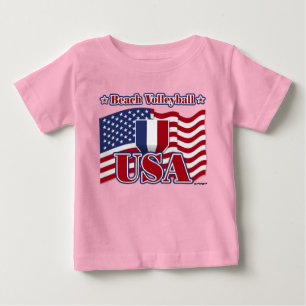 Camiseta Para Bebê Beach Voleibol EUA