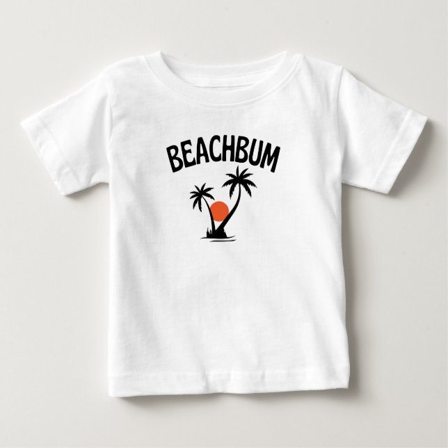 Camiseta Para Bebê Beachbum Beach Summer T-Shirt (Frente)