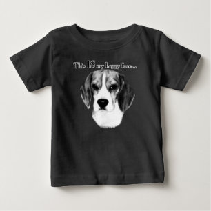 Camiseta Para Bebê Beagle Happy Face; Beagle Feliz; Beagle Grumpy