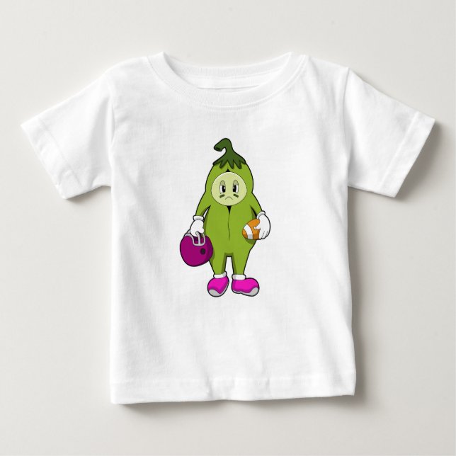 Camiseta Para Bebê Bean no Futebol (Frente)