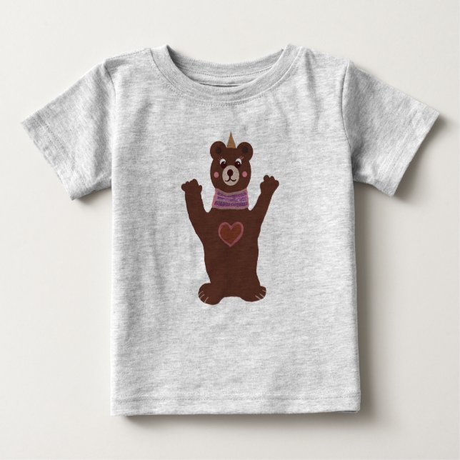 Camiseta Para Bebê Bear Baby Fine Jersey (Frente)