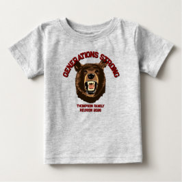 Camiseta Para Bebê Bear “Generations Strong” Custom Family Reunion