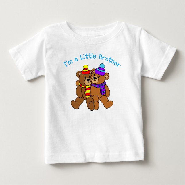 Camiseta Para Bebê Bear Lil Bro (Frente)