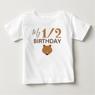 Camiseta Para Bebê Bear Minha Metade De Aniversário