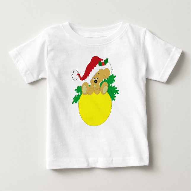 Camiseta Para Bebê Bear Natal (Frente)