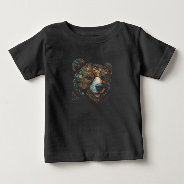 Camiseta Para Bebê Bear Wildlife (Frente)