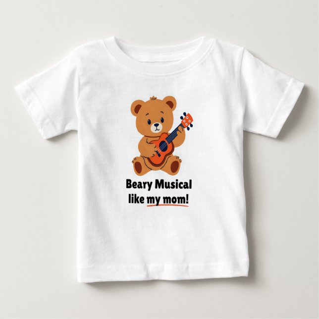 Camiseta Para Bebê Beary Musical Como Minha Mãe Toddler T-Shirt (Frente)