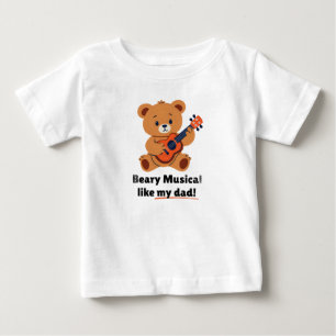 Camiseta Para Bebê Beary Musical Como Minha Pai Toddler T-Shirt