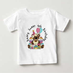Camiseta Para Bebê Beary Sweet 4th Birthday