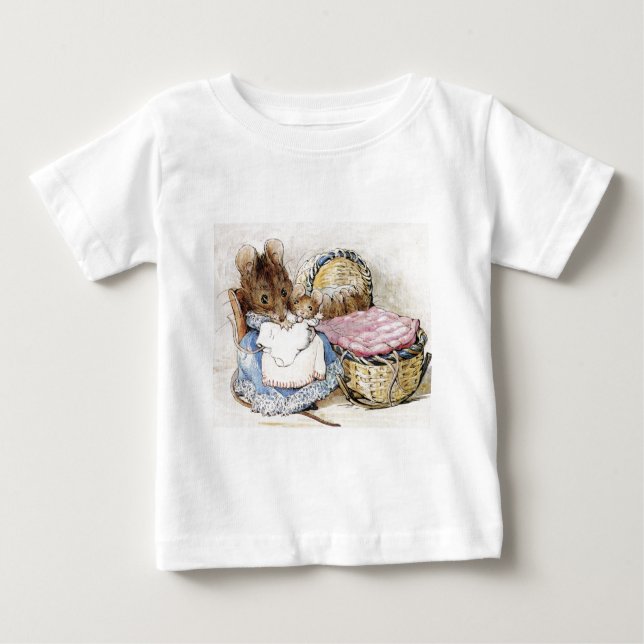 Camiseta Para Bebê Beatrix Potter, Hunca Munca (Frente)