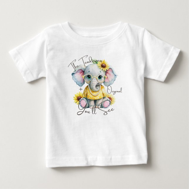Camiseta Para Bebê Beautiful and Tender Elephant Original (Frente)