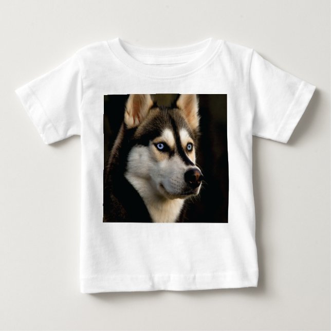 Camiseta Para Bebê Beautiful Husky Throw Pillow (Frente)