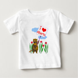 Camiseta Para Bebê Beaver Canadense ama Alberta