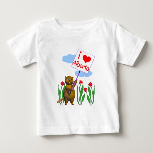 Camiseta Para Bebê Beaver Canadense ama Alberta (Frente)