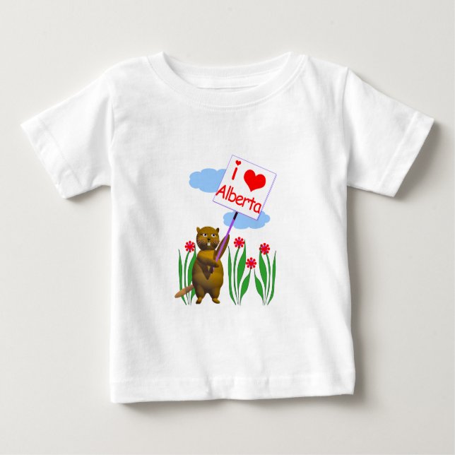 Camiseta Para Bebê Beaver Canadense ama Alberta (Frente)