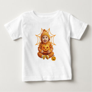 Camiseta Para Bebê Bebê Adorável Pumpkin Fora de Halloween