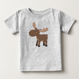 Camiseta Para Bebê Bebê Alce Fofo Animal
