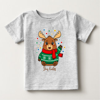 Camiseta Para Bebê Bebê Alce Fofo Olá