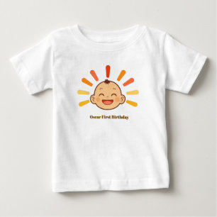 Camiseta Para Bebê Bebê Alegre Com Rosto Sorridente