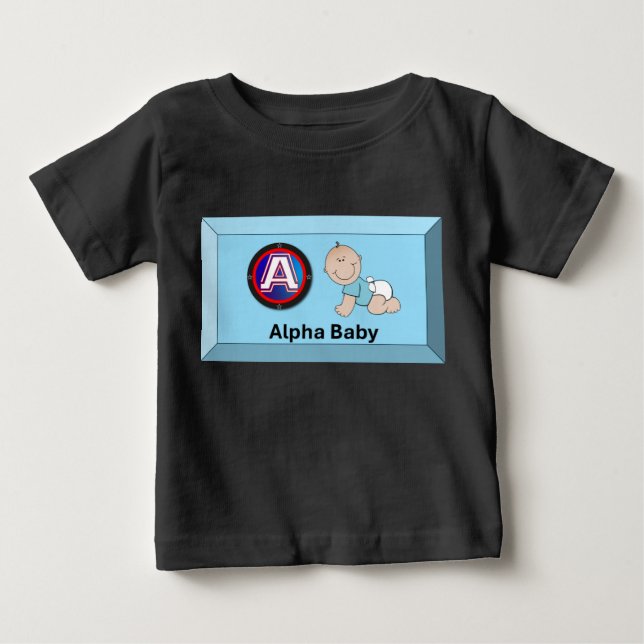 Camiseta Para Bebê Bebê Alfa (Frente)
