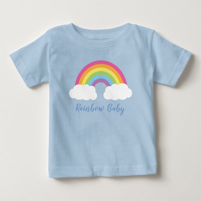 Camiseta Para Bebê Bebê Arco-íris Fofo (Frente)