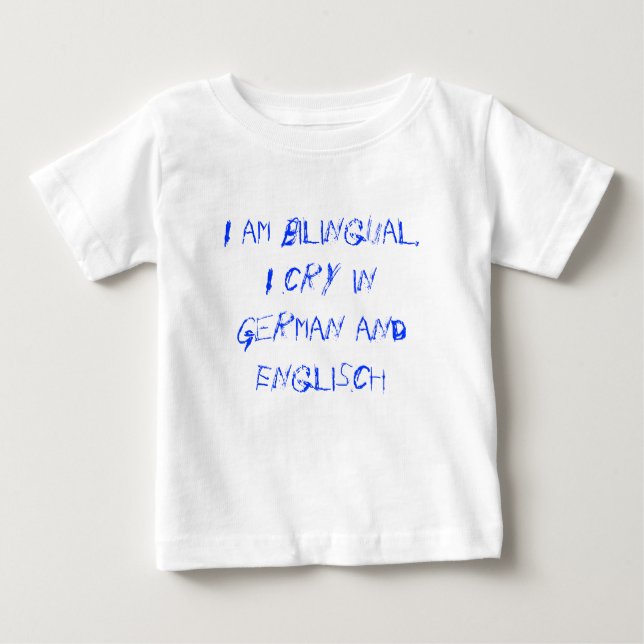 Camiseta Para Bebê Bebê Bilíngue (Frente)
