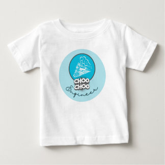 Camiseta Para Bebê Bebê Blue Train Choo Choo Engenheiro Kids T-Shirt