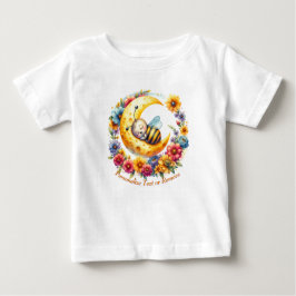 Camiseta Para Bebê Bebê bonito personalizado adormecendo na lua