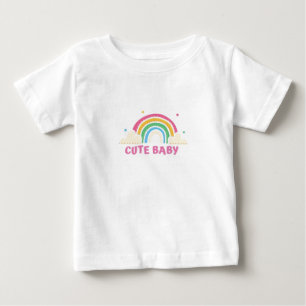 Camiseta Para Bebê Bebê bonito Tipografia colorida Camisa-bebê de cri