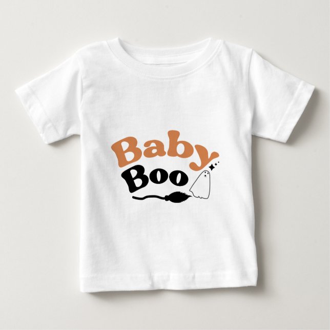 Camiseta Para Bebê "Bebê Boo Halloween T-Shirt - Teto Bebê Spooky (Frente)