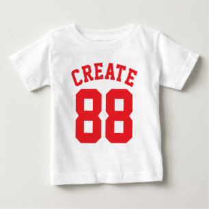 Camiseta Para Bebê Bebê branco e vermelho   Design de Sports Jersey