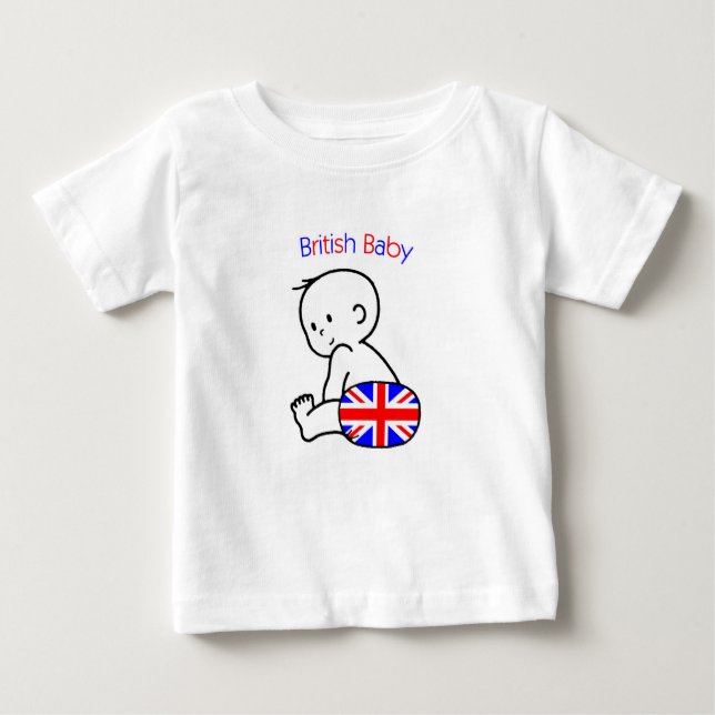 Camiseta Para Bebê Bebê britânico (Frente)