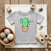 Bebê Cacto Kawaii sorrindo em vaso com estrelas