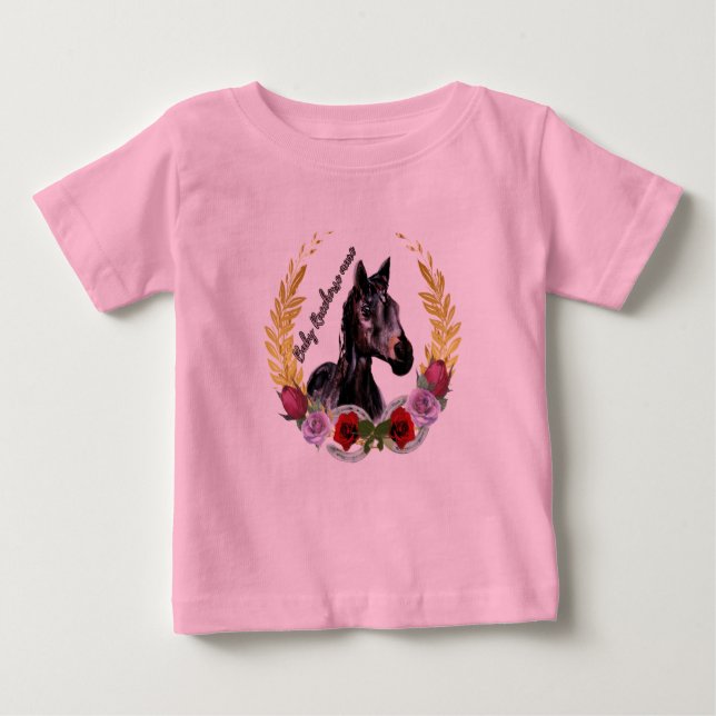 Camiseta Para Bebê bebê cavaleiro ganha a corrida (Frente)