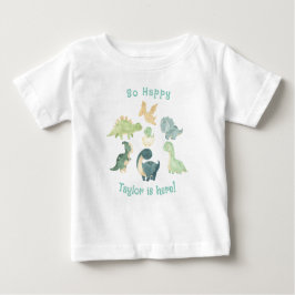 Camiseta Para Bebê Bebê Chegou! Dinossauro Personalizado Fofo