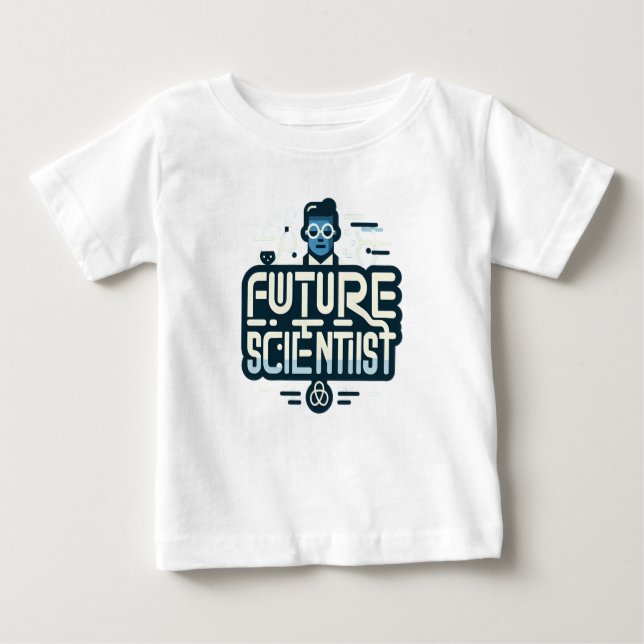 Camiseta Para Bebê bebê cientista futuro (Frente)