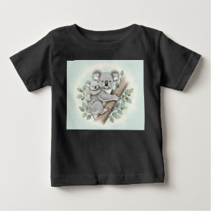 Camiseta Para Bebê Bebê Coala & Mamãe – Camiseta Adorável da Árvore d